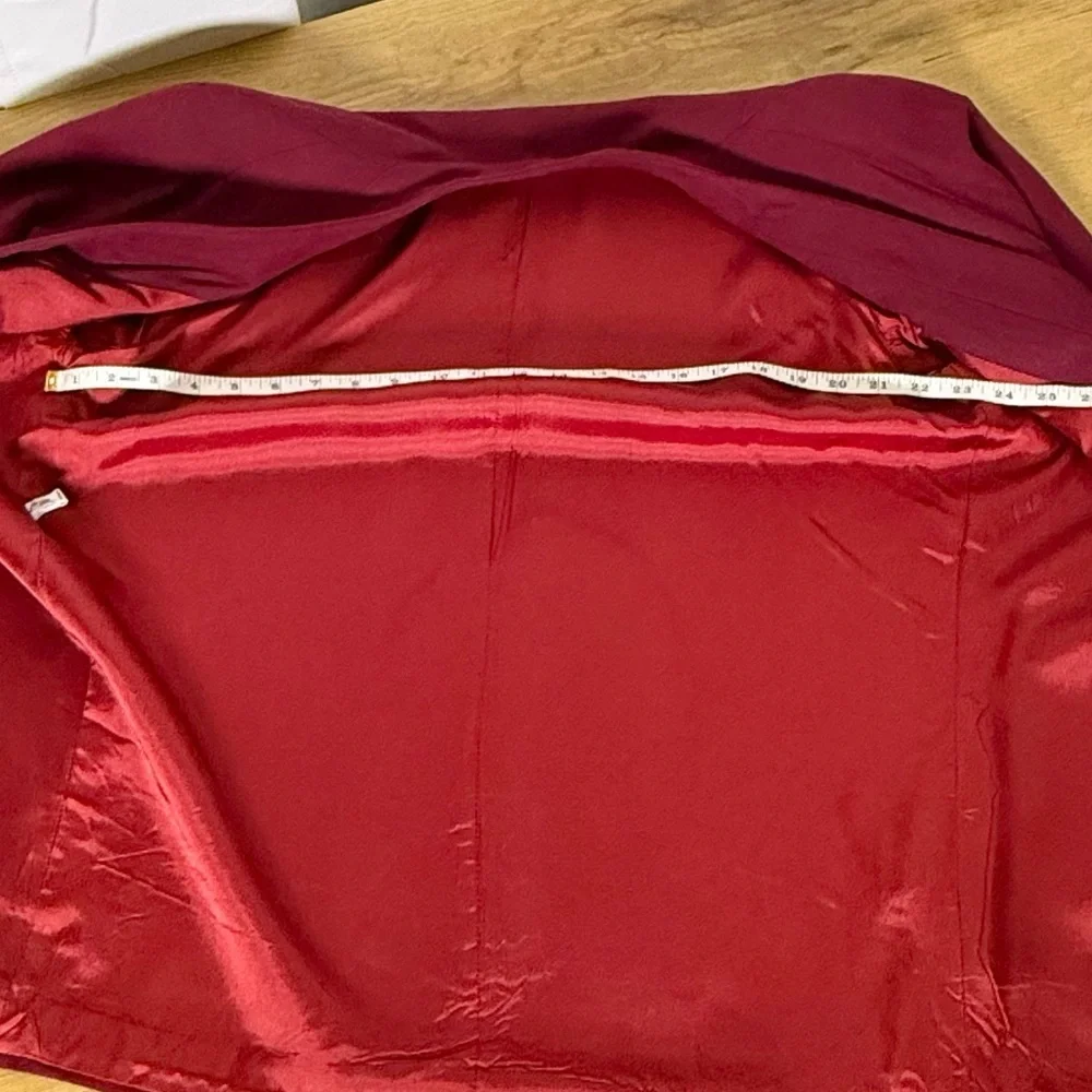 Vintage Christian Dior Separates red 100% Wool oversized Blazer Jacket size 8